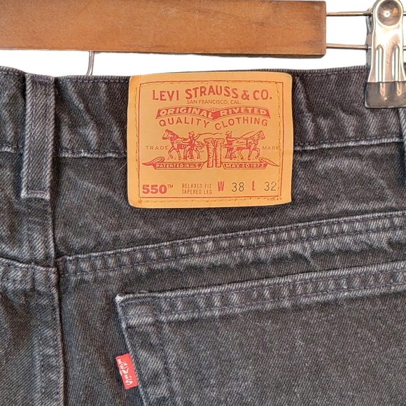 Levi's 550 Vintage 90's Dark Wash Honeycomb Whiskered Denim Jeans Men's 38x32 - Picture 8 of 15